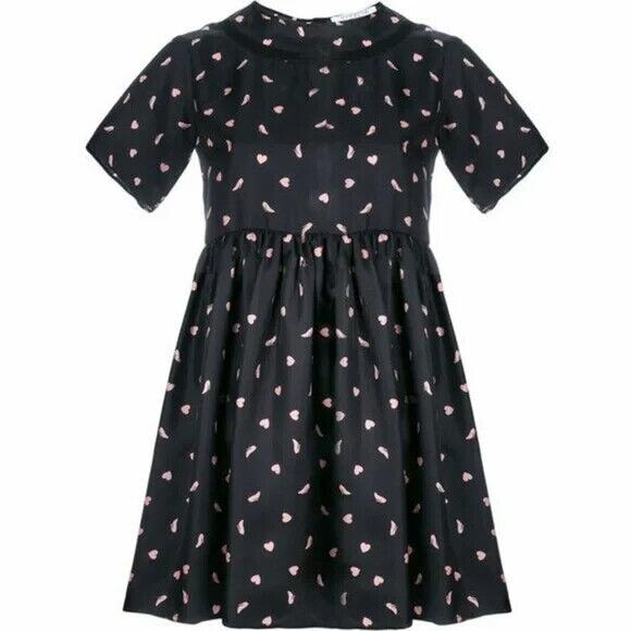 Vivetta Dress Womens M Multicolor Silk Heart Shoe Print Flared 40 Sheath Italy - Picture 1 of 11